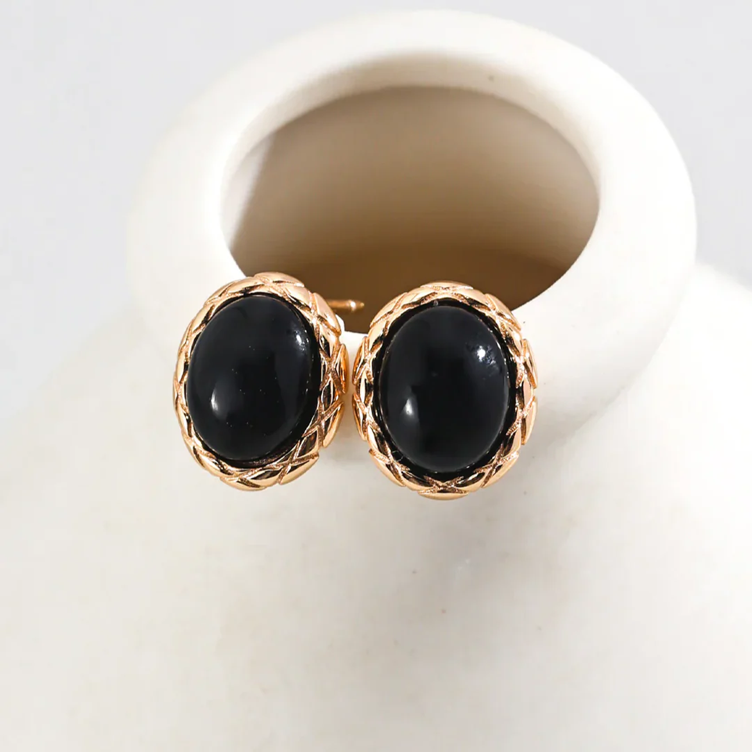 Onyx - Ohrringe (oval)