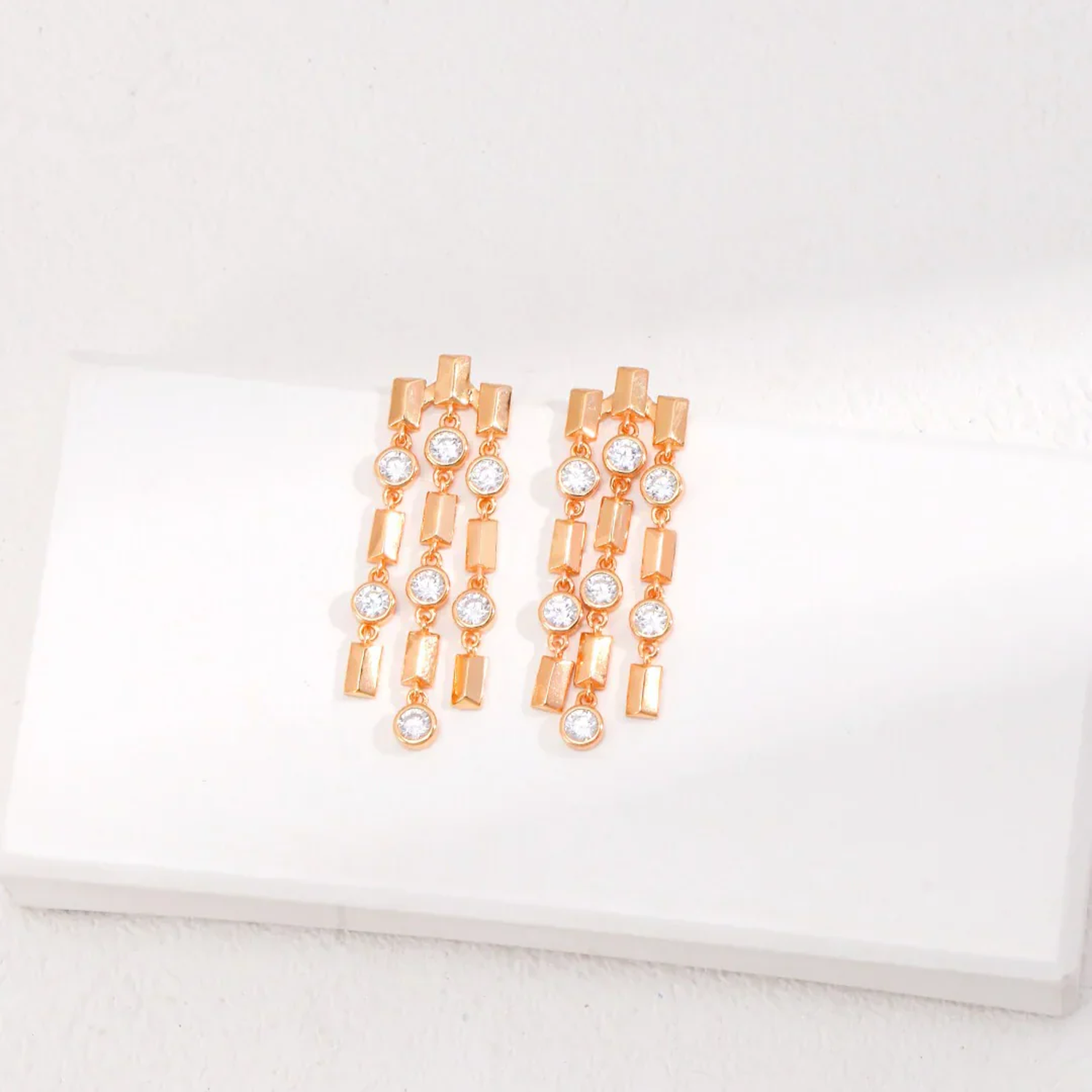 Simple Tassel Zircon Earrings