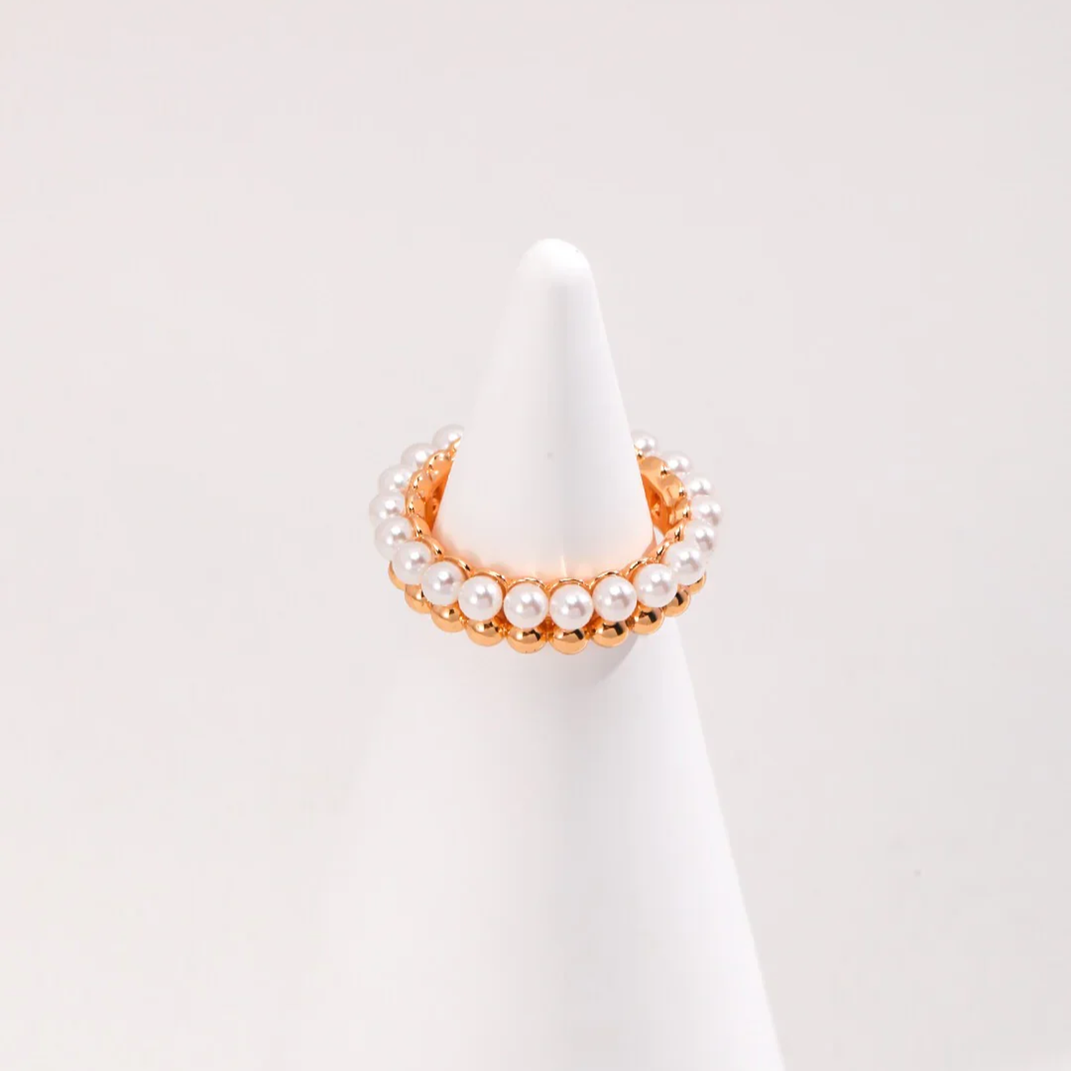 Dainty Pearl Beaded Stacking Band Ring