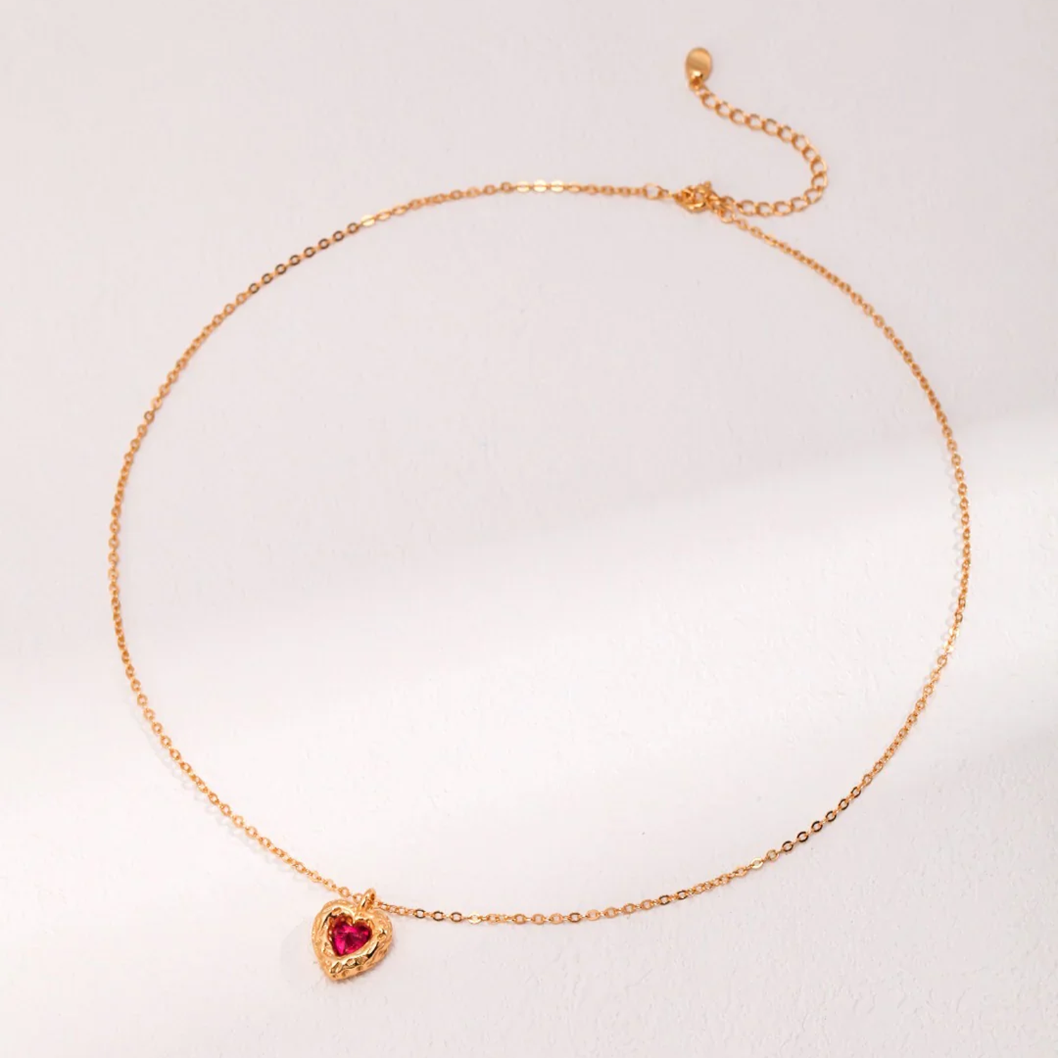 Red Steel Jade Love Zircon Necklace