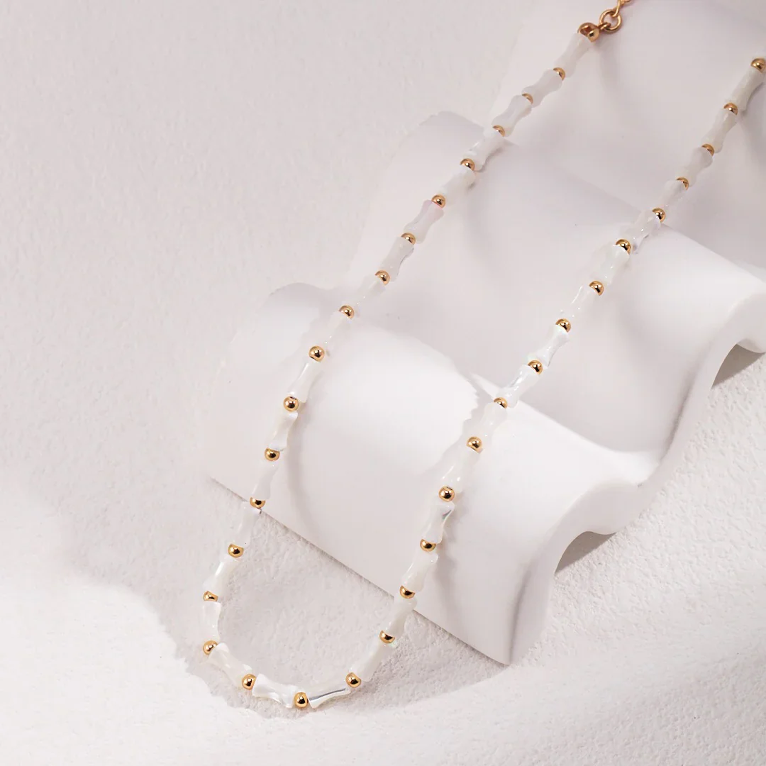 White Bamboo Choker Necklace
