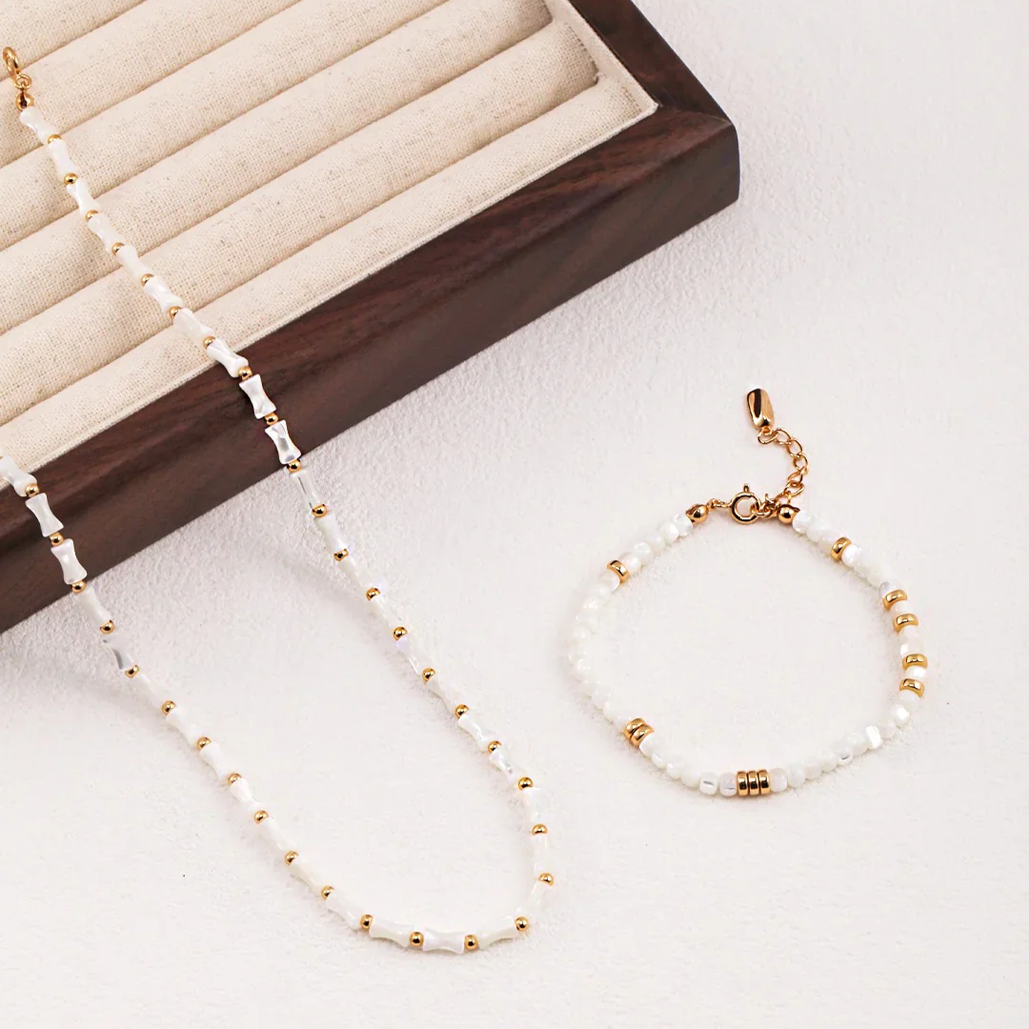 White Bamboo Choker Necklace