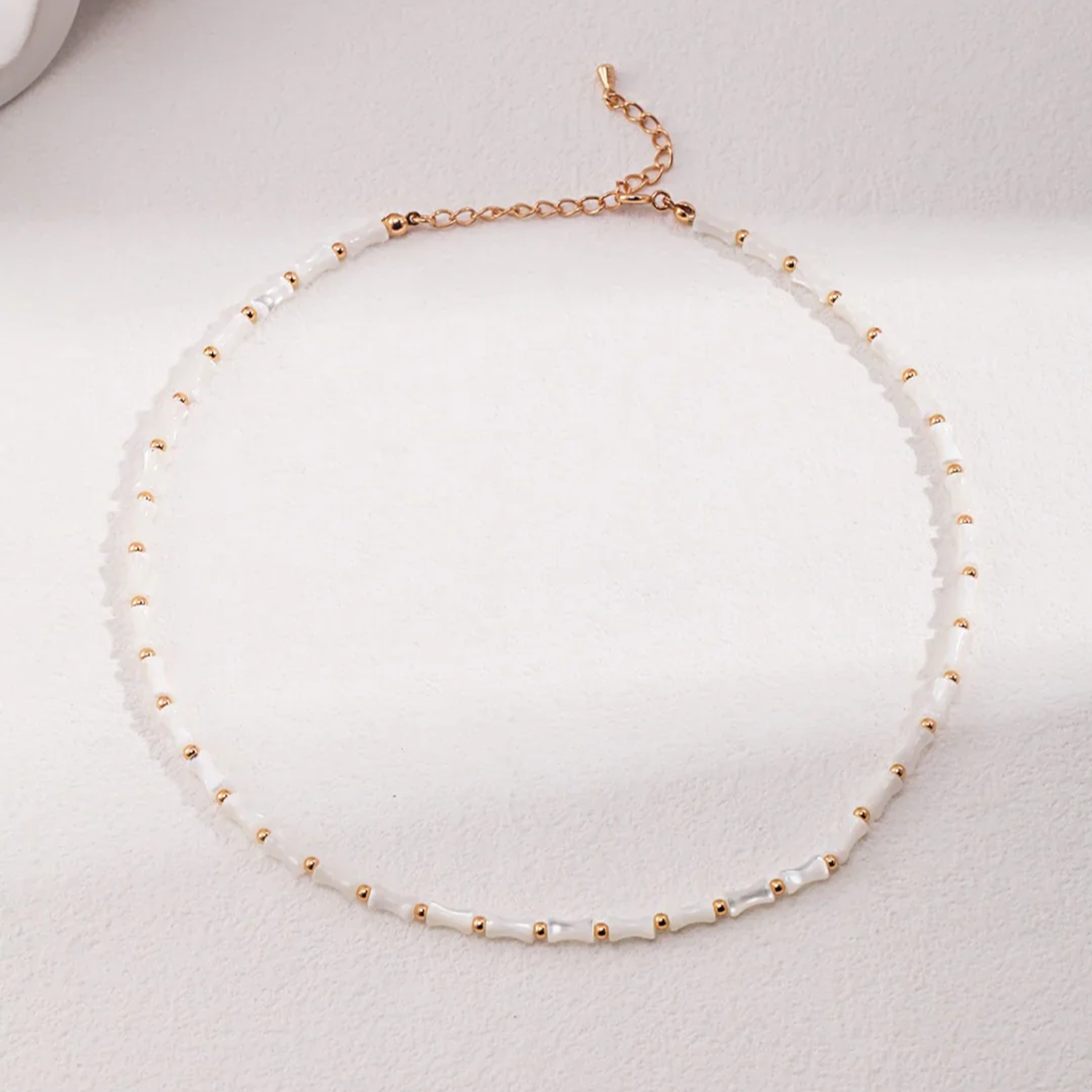 White Bamboo Choker Necklace