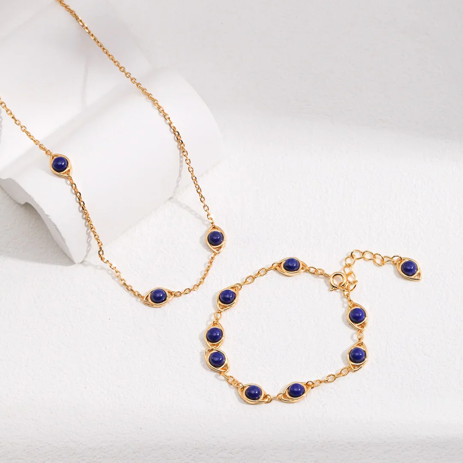 Natural Tiger Eye / Lapis Lazuli Stone Necklace