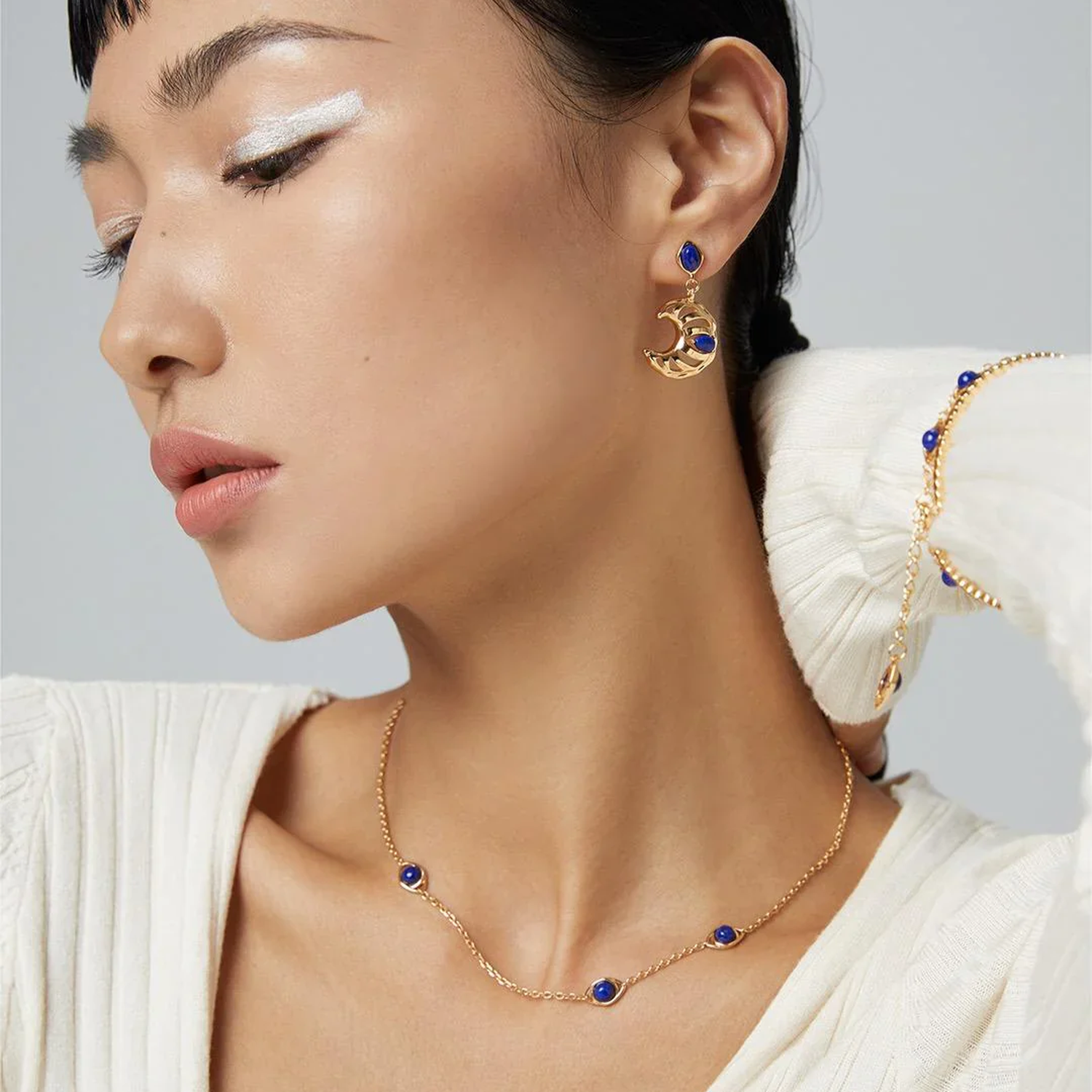 Natural Tiger Eye / Lapis Lazuli Stone Necklace