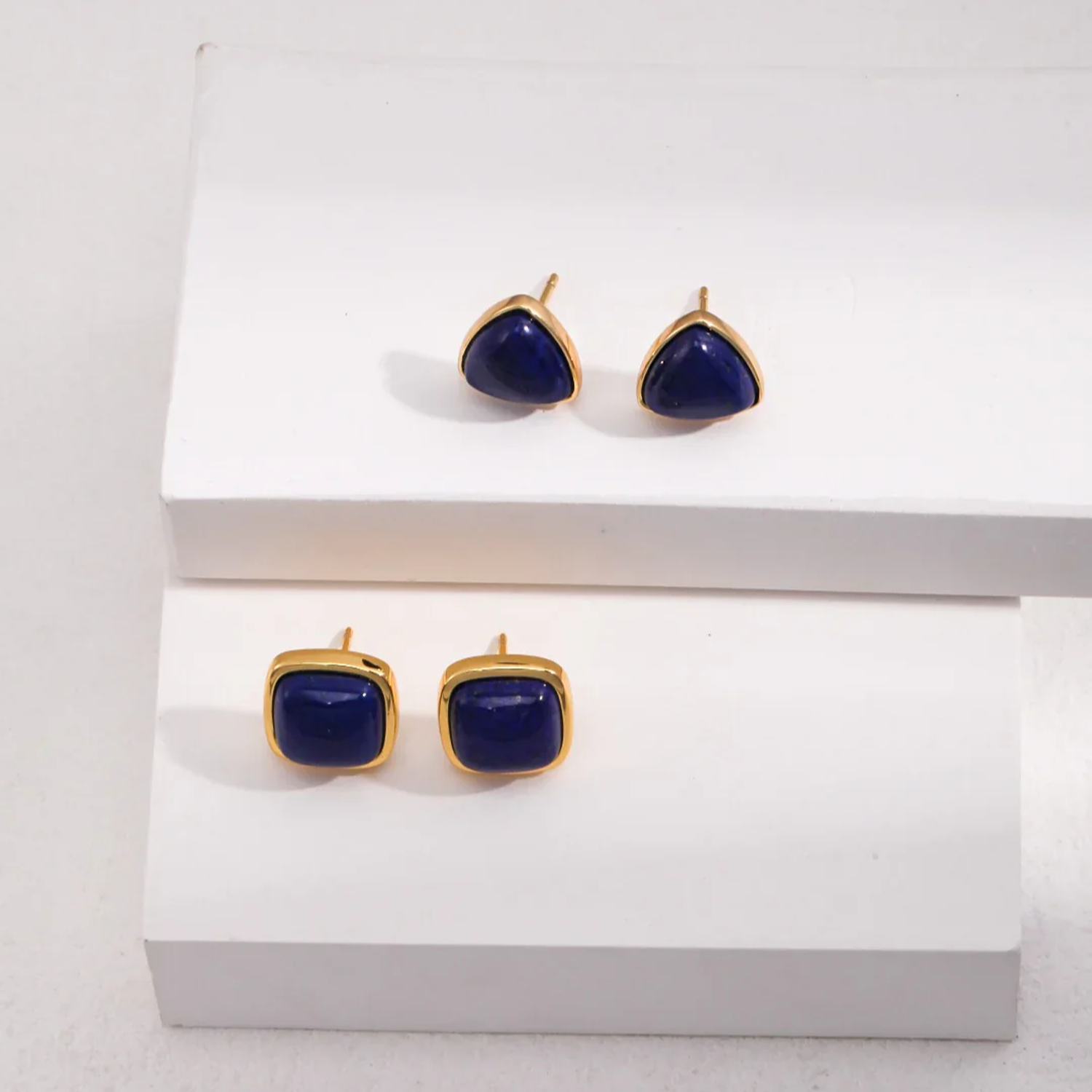 Square Natural Lapis Lazuli Earrings