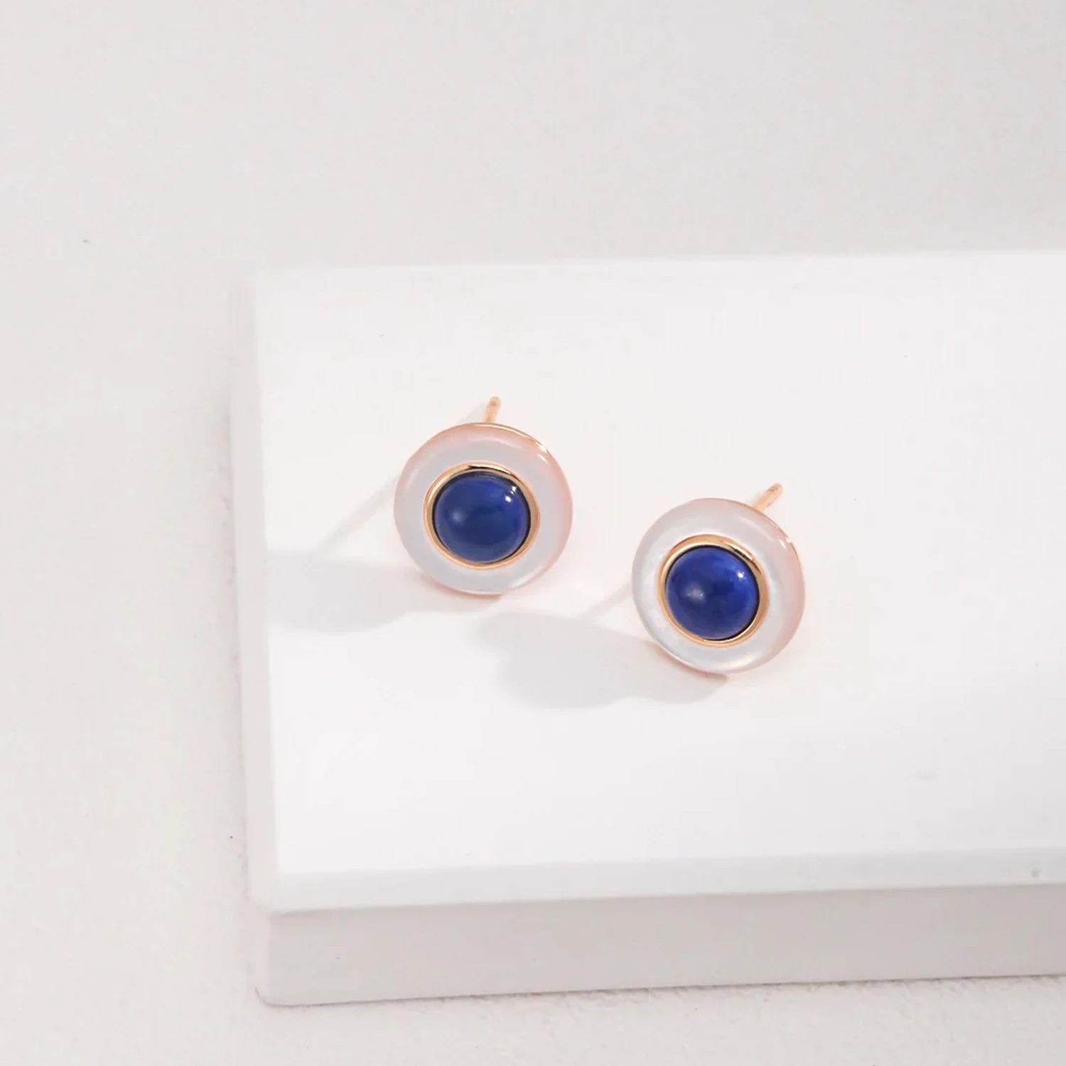 Blue and White Lapis Lazuli Earrings