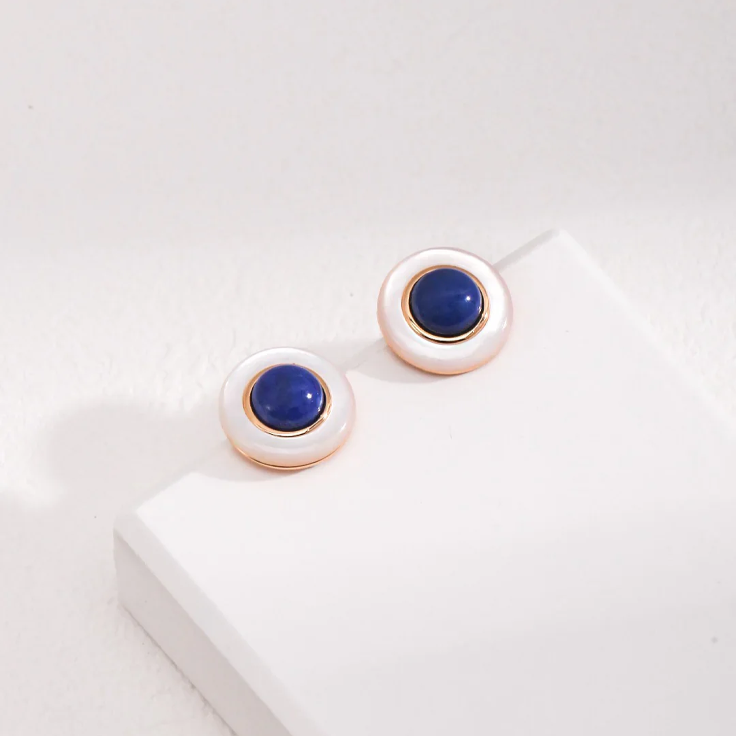 Blue and White Lapis Lazuli Earrings