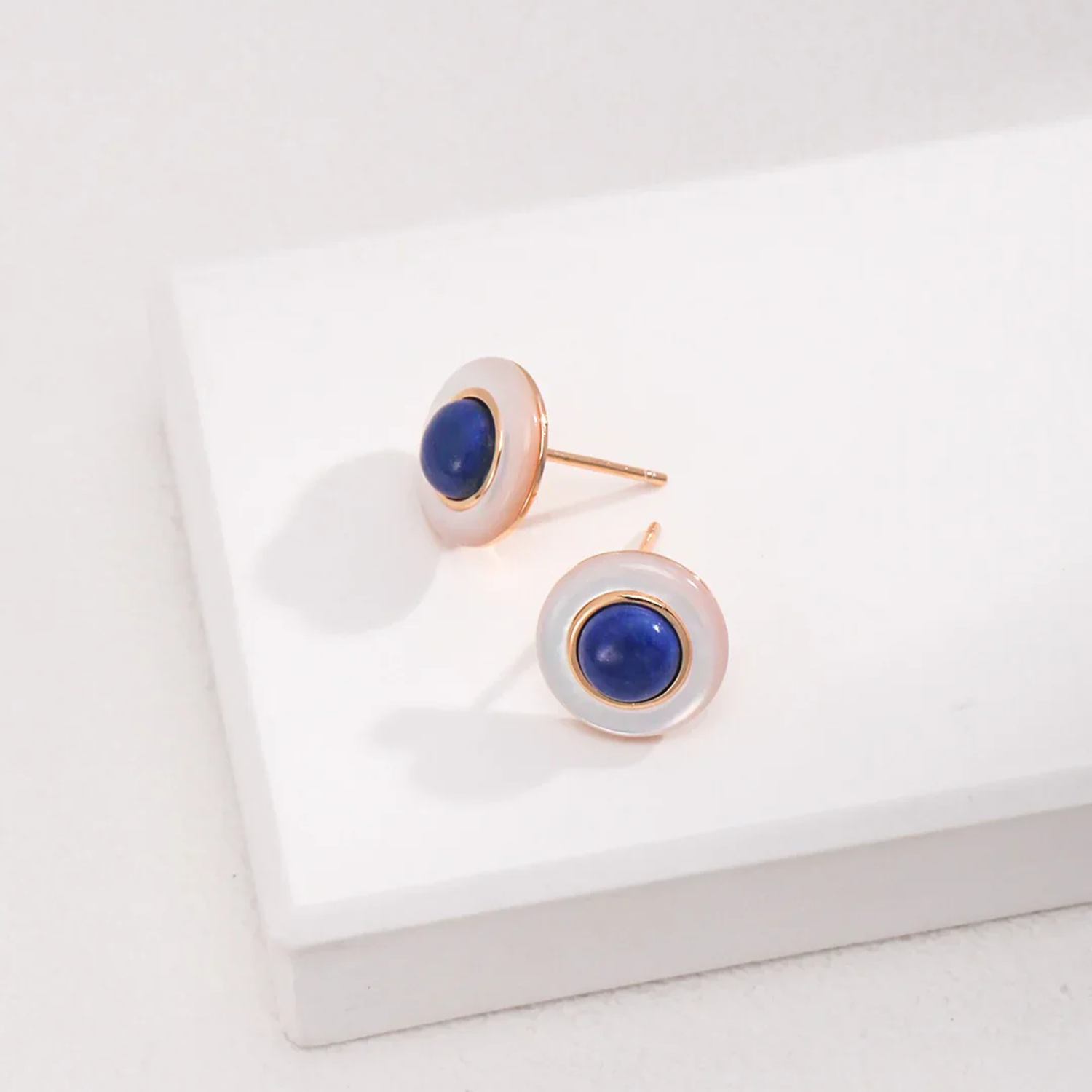 Blue and White Lapis Lazuli Earrings