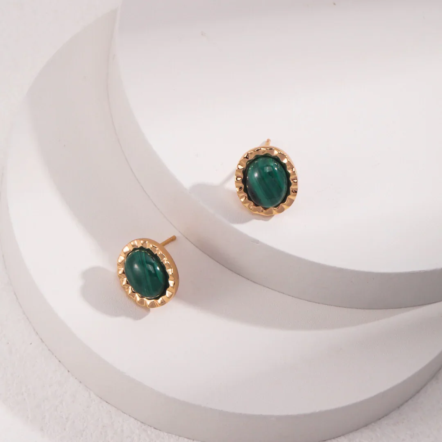 Charm Malachite Stud
