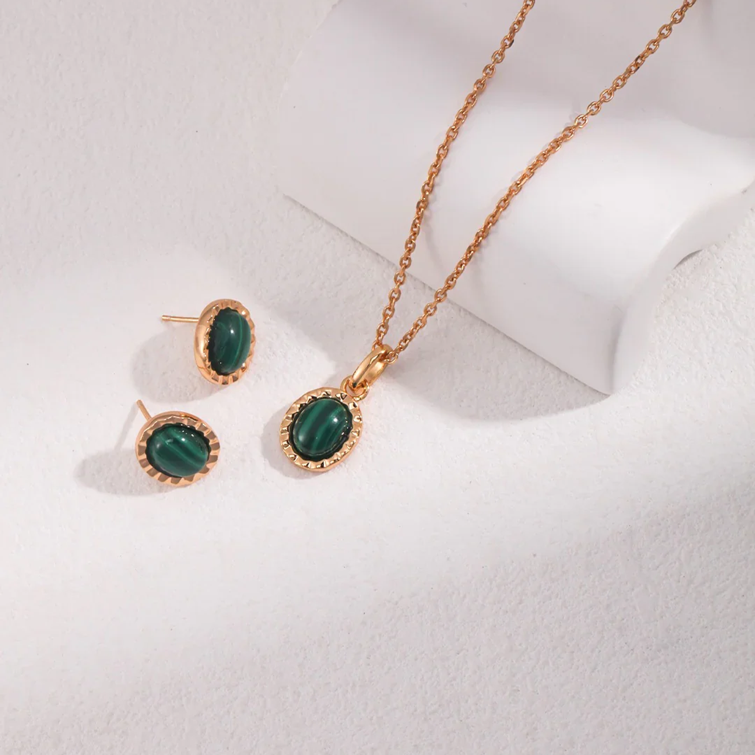 Charm Malachite Stud
