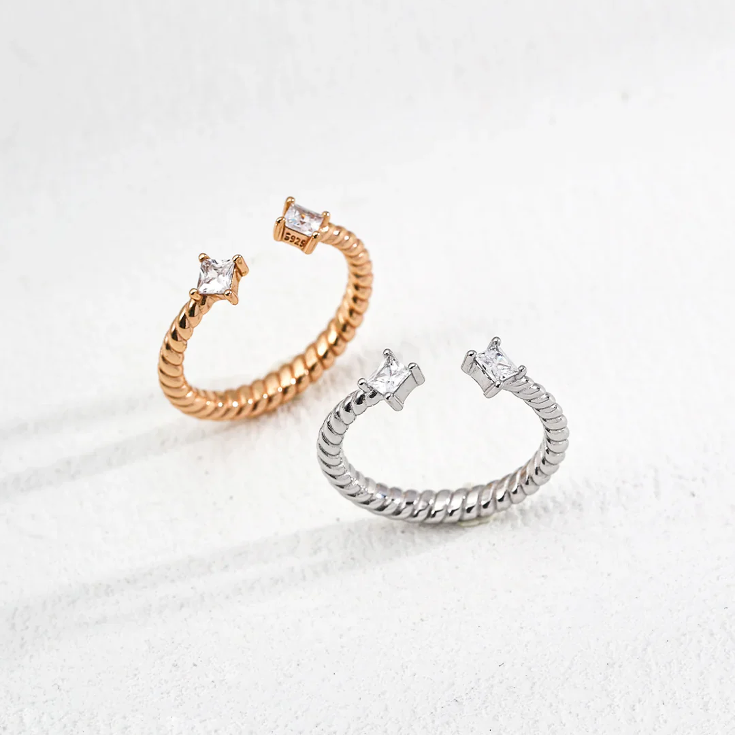 Minimalist Adjustable Zirconia Ring