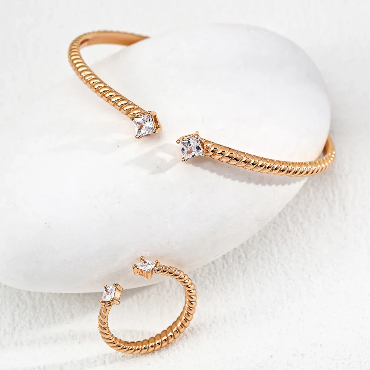 Minimalist Adjustable Zirconia Ring