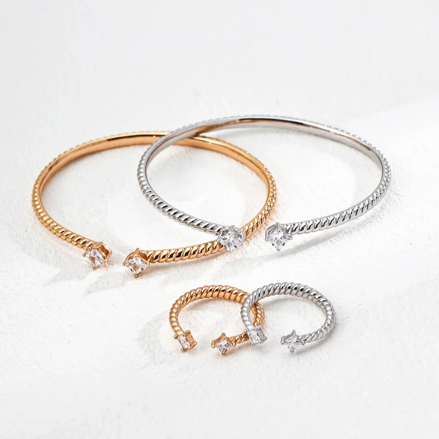 Minimalist Adjustable Zirconia Ring