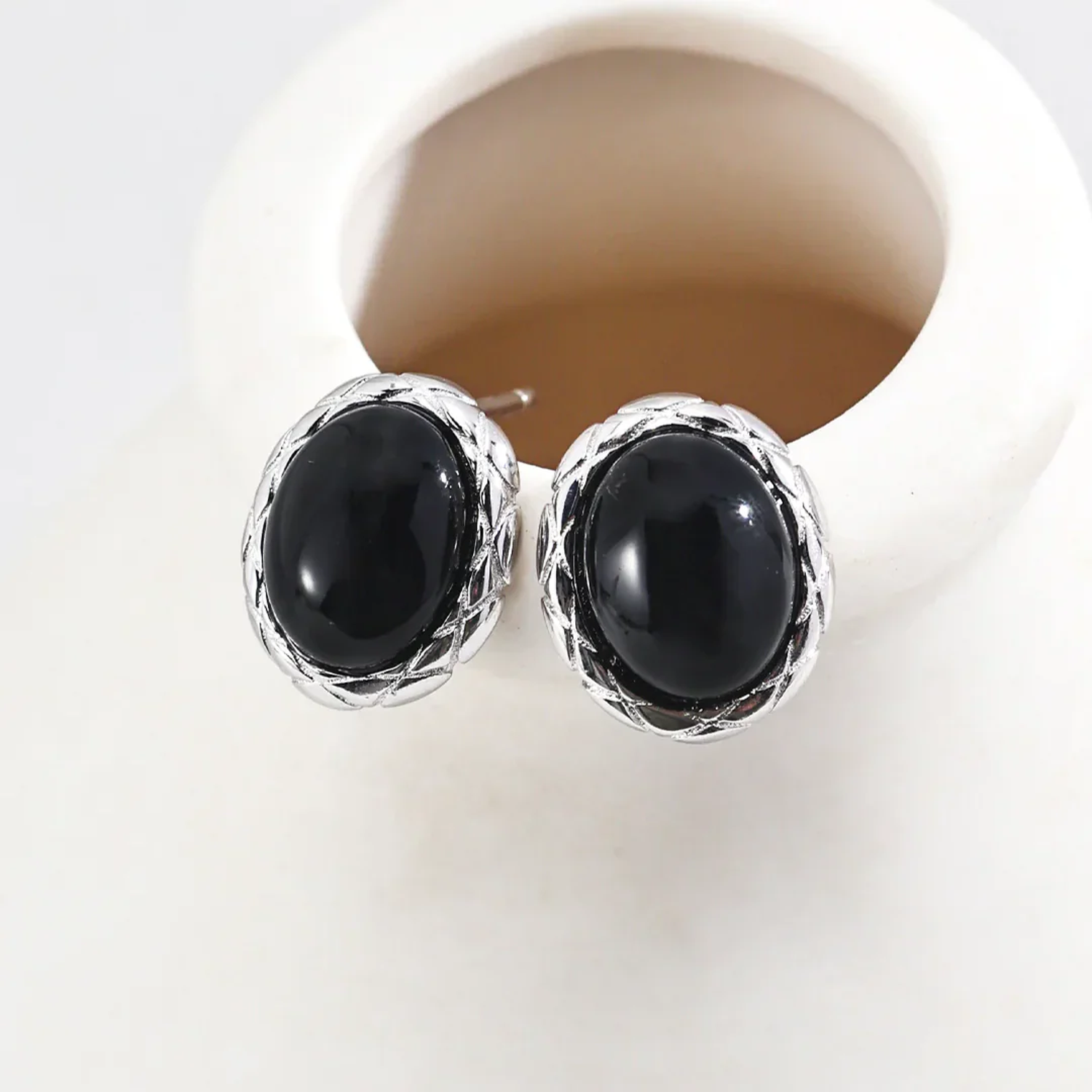 Onyx - Ohrringe (oval)
